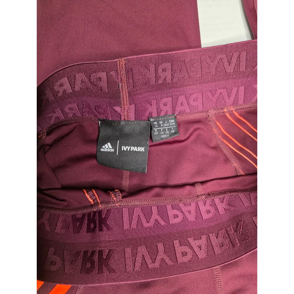 Adidas X IVY PARK Beyoncé Maroon & Solar Orange Striped w/Mesh Panels sz M - Picture 10 of 10